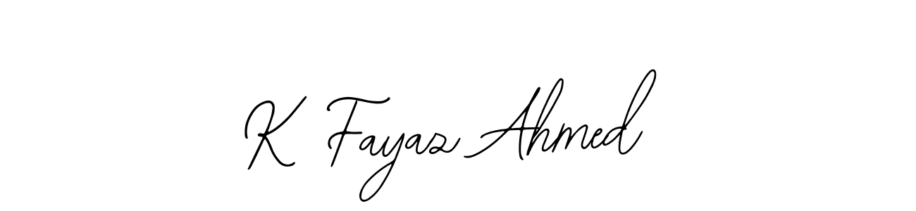 Create a beautiful signature design for name K Fayaz Ahmed. With this signature (Bearetta-2O07w) fonts, you can make a handwritten signature for free. K Fayaz Ahmed signature style 12 images and pictures png