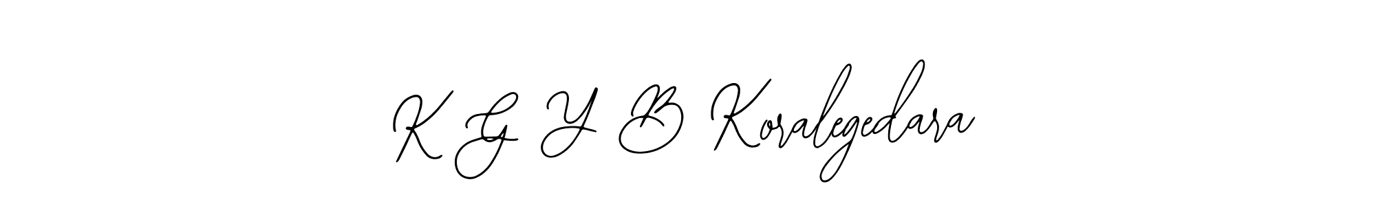 Bearetta-2O07w is a professional signature style that is perfect for those who want to add a touch of class to their signature. It is also a great choice for those who want to make their signature more unique. Get K G Y B Koralegedara name to fancy signature for free. K G Y B Koralegedara signature style 12 images and pictures png