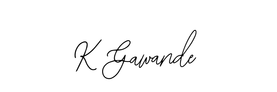 The best way (Bearetta-2O07w) to make a short signature is to pick only two or three words in your name. The name K Gawande include a total of six letters. For converting this name. K Gawande signature style 12 images and pictures png