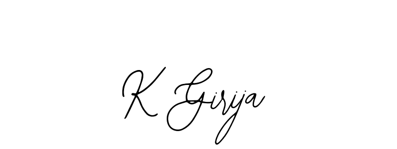 This is the best signature style for the K Girija name. Also you like these signature font (Bearetta-2O07w). Mix name signature. K Girija signature style 12 images and pictures png