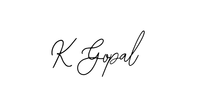 Also we have K Gopal name is the best signature style. Create professional handwritten signature collection using Bearetta-2O07w autograph style. K Gopal signature style 12 images and pictures png