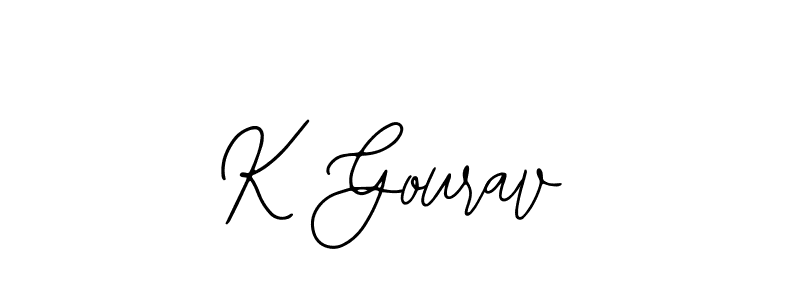 The best way (Bearetta-2O07w) to make a short signature is to pick only two or three words in your name. The name K Gourav include a total of six letters. For converting this name. K Gourav signature style 12 images and pictures png