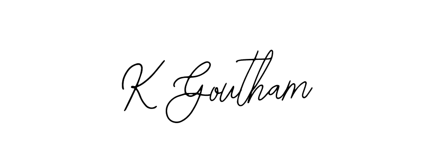 Best and Professional Signature Style for K Goutham. Bearetta-2O07w Best Signature Style Collection. K Goutham signature style 12 images and pictures png