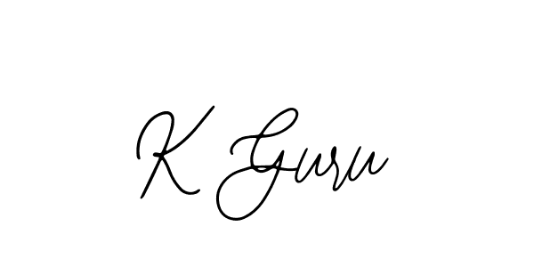 if you are searching for the best signature style for your name K Guru. so please give up your signature search. here we have designed multiple signature styles  using Bearetta-2O07w. K Guru signature style 12 images and pictures png