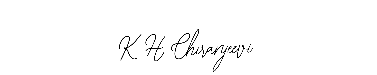 How to make K H Chiranjeevi name signature. Use Bearetta-2O07w style for creating short signs online. This is the latest handwritten sign. K H Chiranjeevi signature style 12 images and pictures png