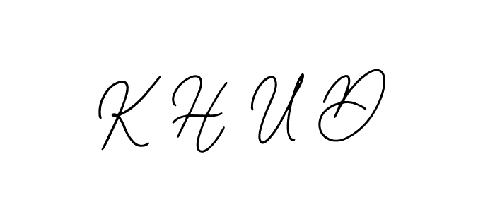 Similarly Bearetta-2O07w is the best handwritten signature design. Signature creator online .You can use it as an online autograph creator for name K H U D. K H U D signature style 12 images and pictures png