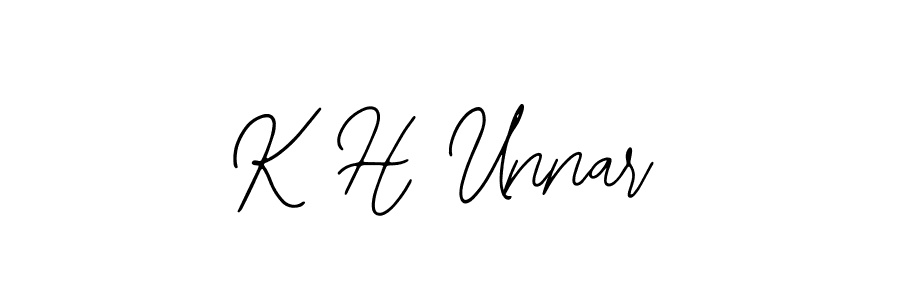 Also You can easily find your signature by using the search form. We will create K H Unnar name handwritten signature images for you free of cost using Bearetta-2O07w sign style. K H Unnar signature style 12 images and pictures png