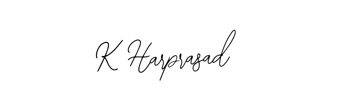 How to make K Harprasad name signature. Use Bearetta-2O07w style for creating short signs online. This is the latest handwritten sign. K Harprasad signature style 12 images and pictures png