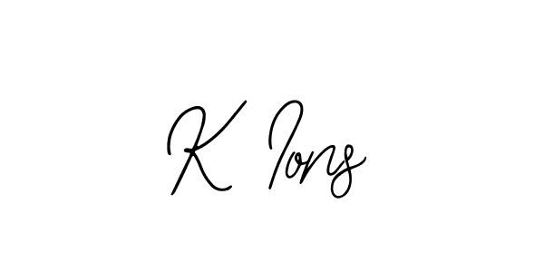 Create a beautiful signature design for name K Ions. With this signature (Bearetta-2O07w) fonts, you can make a handwritten signature for free. K Ions signature style 12 images and pictures png