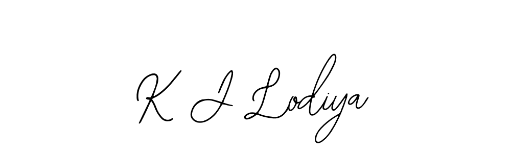 Design your own signature with our free online signature maker. With this signature software, you can create a handwritten (Bearetta-2O07w) signature for name K J Lodiya. K J Lodiya signature style 12 images and pictures png