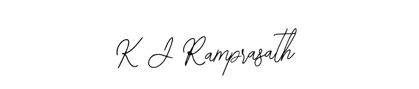 How to make K J Ramprasath name signature. Use Bearetta-2O07w style for creating short signs online. This is the latest handwritten sign. K J Ramprasath signature style 12 images and pictures png