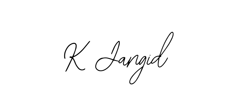Use a signature maker to create a handwritten signature online. With this signature software, you can design (Bearetta-2O07w) your own signature for name K Jangid. K Jangid signature style 12 images and pictures png
