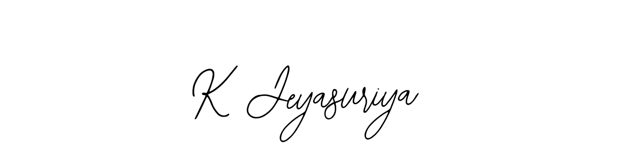 Bearetta-2O07w is a professional signature style that is perfect for those who want to add a touch of class to their signature. It is also a great choice for those who want to make their signature more unique. Get K Jeyasuriya name to fancy signature for free. K Jeyasuriya signature style 12 images and pictures png