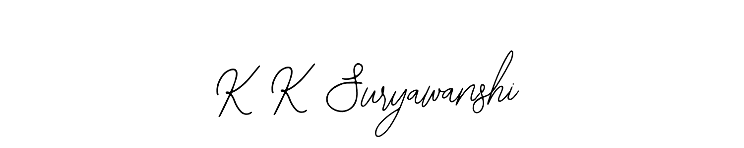 Design your own signature with our free online signature maker. With this signature software, you can create a handwritten (Bearetta-2O07w) signature for name K K Suryawanshi. K K Suryawanshi signature style 12 images and pictures png