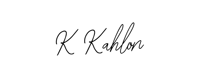 Use a signature maker to create a handwritten signature online. With this signature software, you can design (Bearetta-2O07w) your own signature for name K Kahlon. K Kahlon signature style 12 images and pictures png