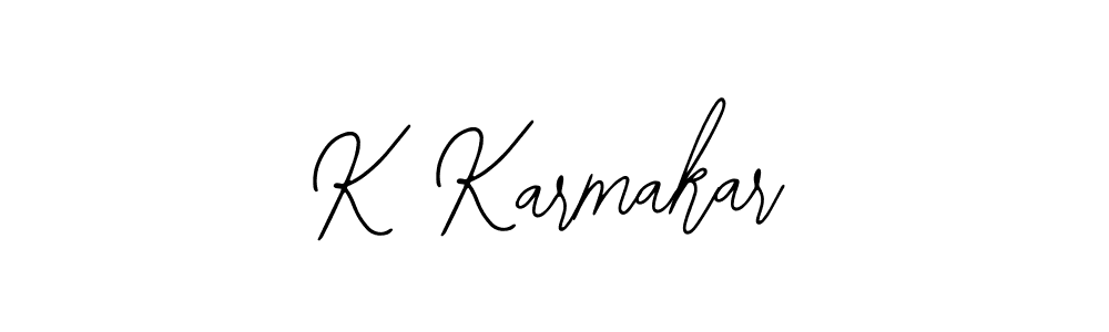 How to make K Karmakar name signature. Use Bearetta-2O07w style for creating short signs online. This is the latest handwritten sign. K Karmakar signature style 12 images and pictures png