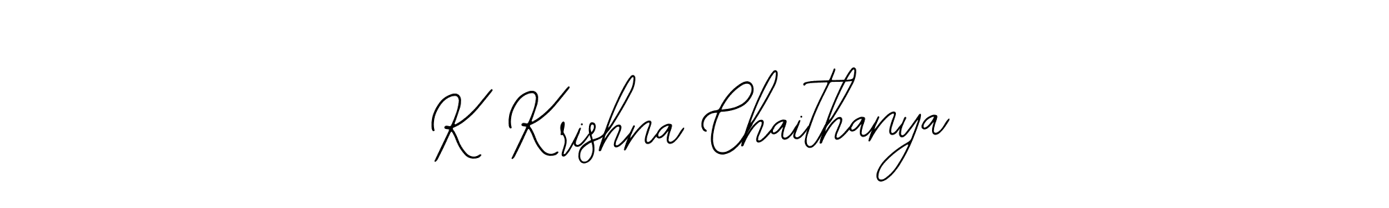 How to make K Krishna Chaithanya name signature. Use Bearetta-2O07w style for creating short signs online. This is the latest handwritten sign. K Krishna Chaithanya signature style 12 images and pictures png