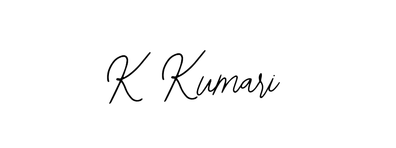 You should practise on your own different ways (Bearetta-2O07w) to write your name (K Kumari) in signature. don't let someone else do it for you. K Kumari signature style 12 images and pictures png