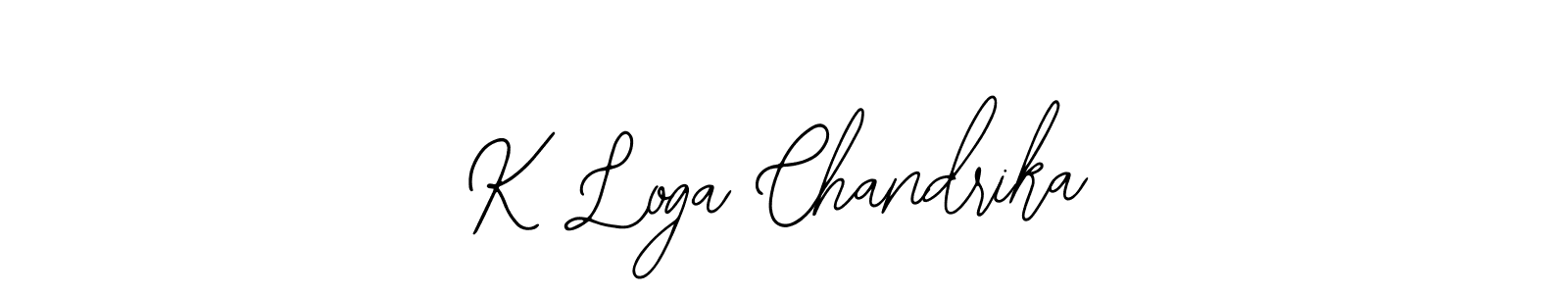 How to make K Loga Chandrika name signature. Use Bearetta-2O07w style for creating short signs online. This is the latest handwritten sign. K Loga Chandrika signature style 12 images and pictures png