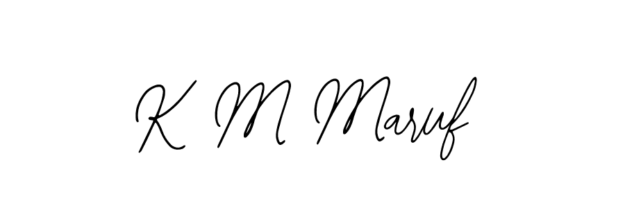 Design your own signature with our free online signature maker. With this signature software, you can create a handwritten (Bearetta-2O07w) signature for name K M Maruf. K M Maruf signature style 12 images and pictures png