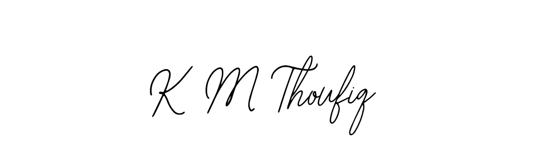 if you are searching for the best signature style for your name K M Thoufiq. so please give up your signature search. here we have designed multiple signature styles  using Bearetta-2O07w. K M Thoufiq signature style 12 images and pictures png