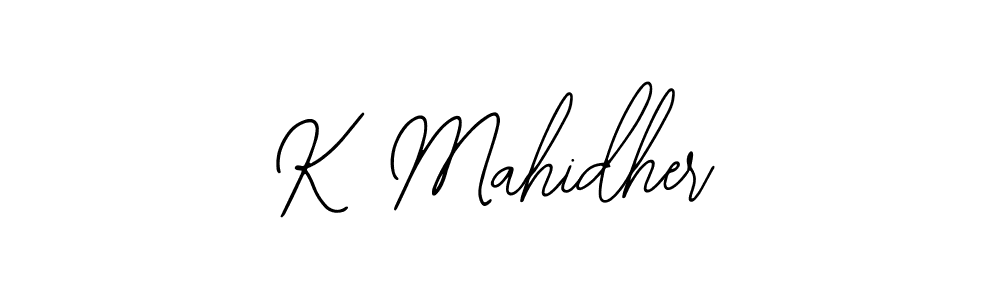 Create a beautiful signature design for name K Mahidher. With this signature (Bearetta-2O07w) fonts, you can make a handwritten signature for free. K Mahidher signature style 12 images and pictures png