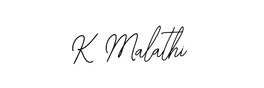 if you are searching for the best signature style for your name K Malathi. so please give up your signature search. here we have designed multiple signature styles  using Bearetta-2O07w. K Malathi signature style 12 images and pictures png