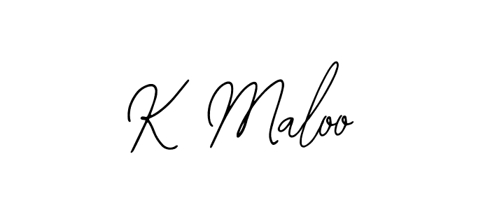The best way (Bearetta-2O07w) to make a short signature is to pick only two or three words in your name. The name K Maloo include a total of six letters. For converting this name. K Maloo signature style 12 images and pictures png