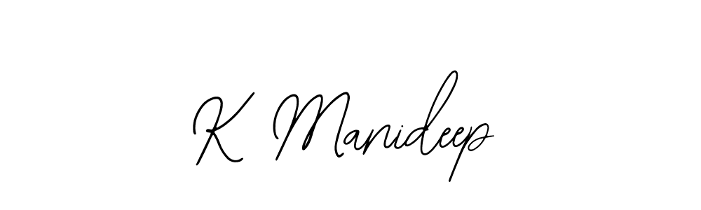 Also we have K Manideep name is the best signature style. Create professional handwritten signature collection using Bearetta-2O07w autograph style. K Manideep signature style 12 images and pictures png