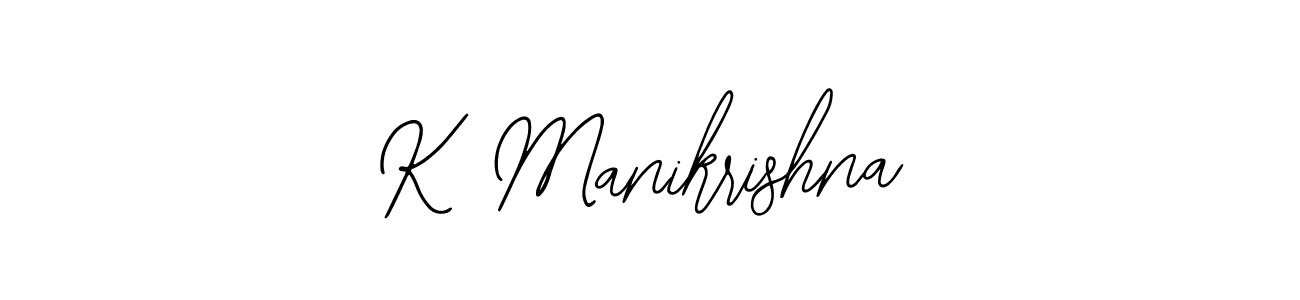 How to make K Manikrishna name signature. Use Bearetta-2O07w style for creating short signs online. This is the latest handwritten sign. K Manikrishna signature style 12 images and pictures png