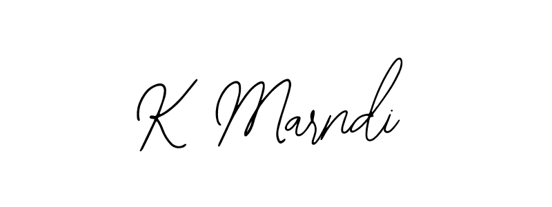 How to make K Marndi name signature. Use Bearetta-2O07w style for creating short signs online. This is the latest handwritten sign. K Marndi signature style 12 images and pictures png