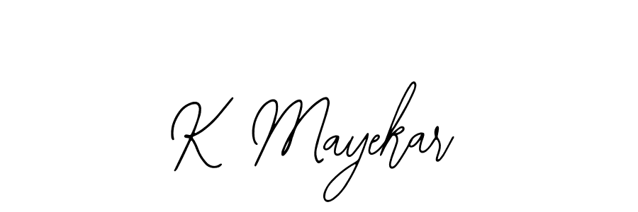 Also we have K Mayekar name is the best signature style. Create professional handwritten signature collection using Bearetta-2O07w autograph style. K Mayekar signature style 12 images and pictures png