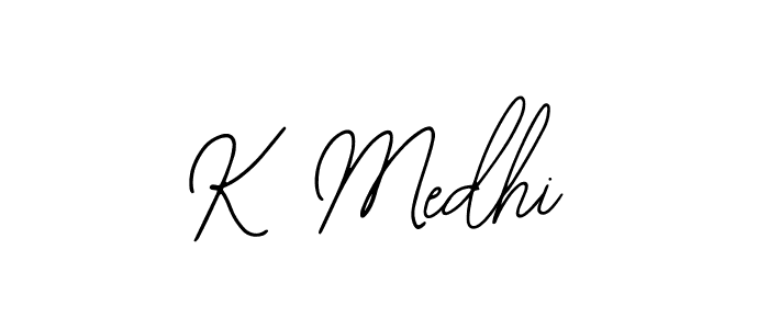 Use a signature maker to create a handwritten signature online. With this signature software, you can design (Bearetta-2O07w) your own signature for name K Medhi. K Medhi signature style 12 images and pictures png