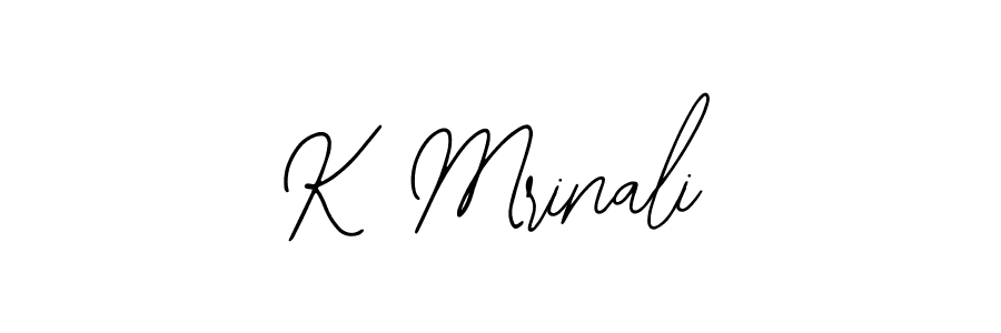How to make K Mrinali name signature. Use Bearetta-2O07w style for creating short signs online. This is the latest handwritten sign. K Mrinali signature style 12 images and pictures png