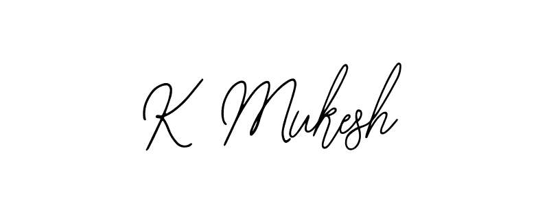 You should practise on your own different ways (Bearetta-2O07w) to write your name (K Mukesh) in signature. don't let someone else do it for you. K Mukesh signature style 12 images and pictures png