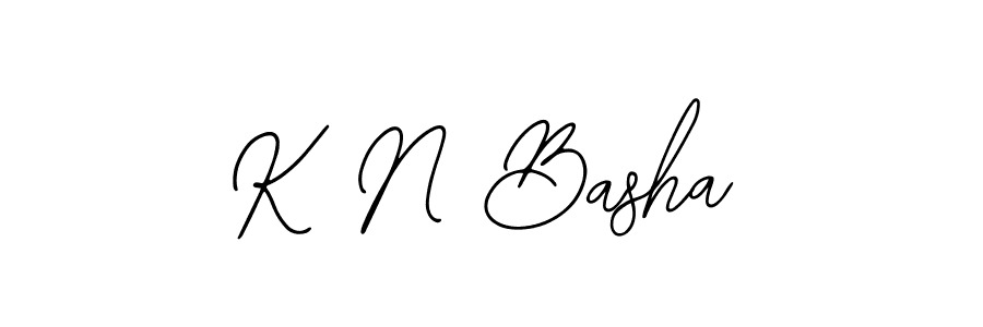 You should practise on your own different ways (Bearetta-2O07w) to write your name (K N Basha) in signature. don't let someone else do it for you. K N Basha signature style 12 images and pictures png