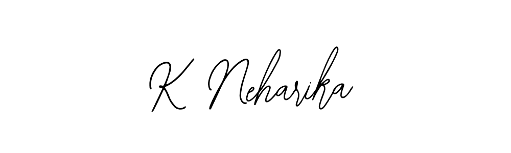 You should practise on your own different ways (Bearetta-2O07w) to write your name (K Neharika) in signature. don't let someone else do it for you. K Neharika signature style 12 images and pictures png