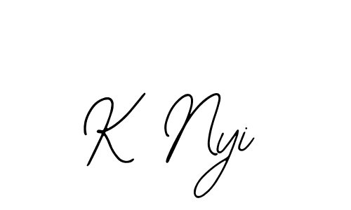 The best way (Bearetta-2O07w) to make a short signature is to pick only two or three words in your name. The name K Nyi include a total of six letters. For converting this name. K Nyi signature style 12 images and pictures png