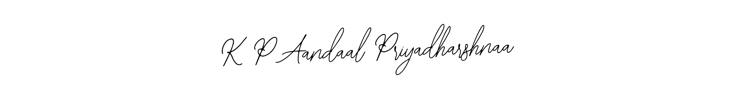 The best way (Bearetta-2O07w) to make a short signature is to pick only two or three words in your name. The name K P Aandaal Priyadharshnaa include a total of six letters. For converting this name. K P Aandaal Priyadharshnaa signature style 12 images and pictures png