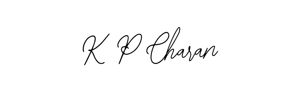 How to make K P Charan name signature. Use Bearetta-2O07w style for creating short signs online. This is the latest handwritten sign. K P Charan signature style 12 images and pictures png