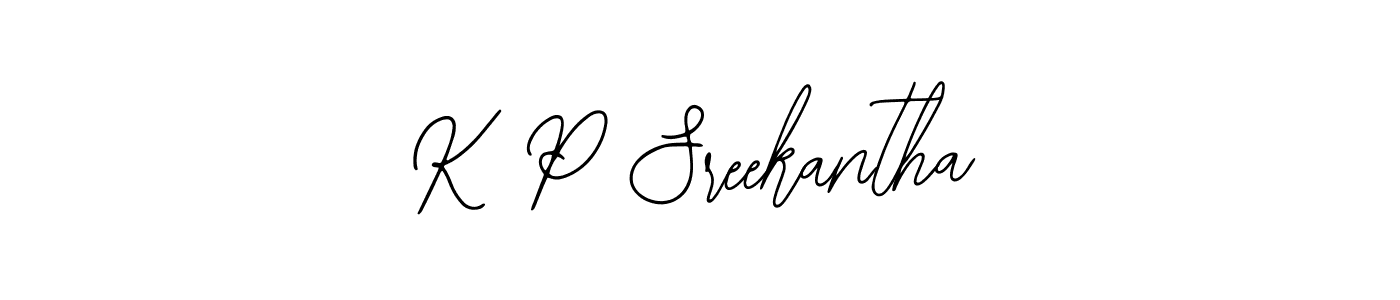 You should practise on your own different ways (Bearetta-2O07w) to write your name (K P Sreekantha) in signature. don't let someone else do it for you. K P Sreekantha signature style 12 images and pictures png