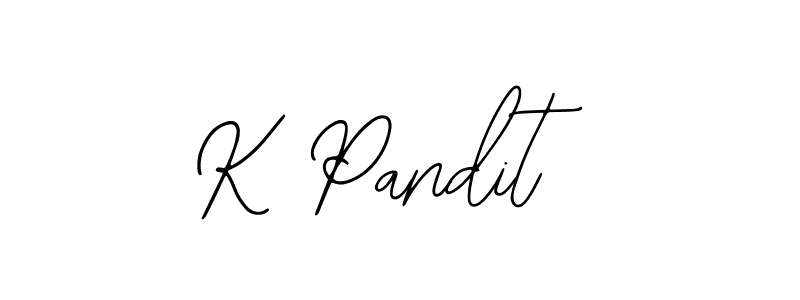 The best way (Bearetta-2O07w) to make a short signature is to pick only two or three words in your name. The name K Pandit include a total of six letters. For converting this name. K Pandit signature style 12 images and pictures png