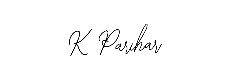 if you are searching for the best signature style for your name K Parihar. so please give up your signature search. here we have designed multiple signature styles  using Bearetta-2O07w. K Parihar signature style 12 images and pictures png