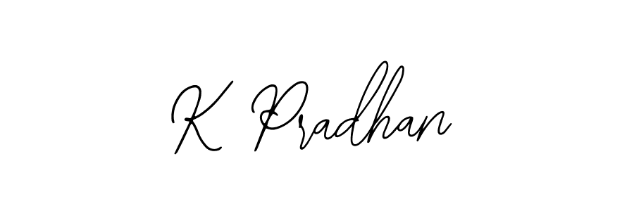 You should practise on your own different ways (Bearetta-2O07w) to write your name (K Pradhan) in signature. don't let someone else do it for you. K Pradhan signature style 12 images and pictures png