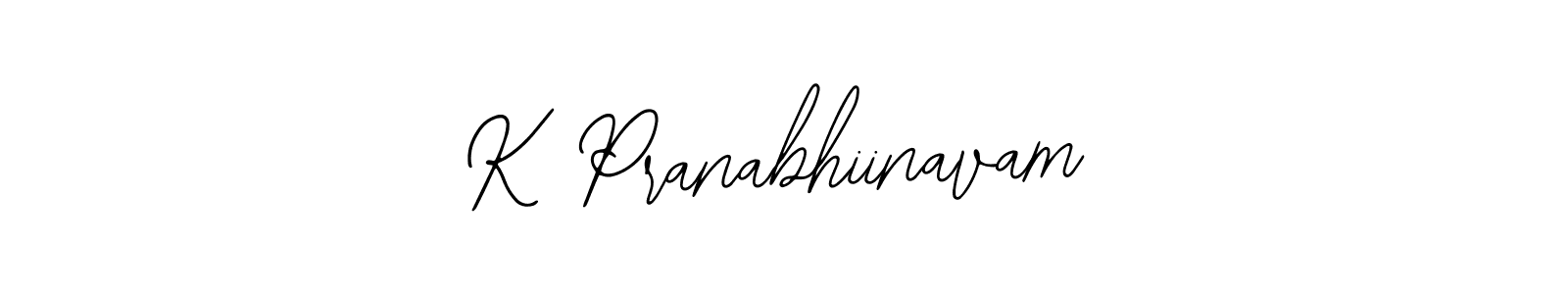 How to make K Pranabhiinavam name signature. Use Bearetta-2O07w style for creating short signs online. This is the latest handwritten sign. K Pranabhiinavam signature style 12 images and pictures png