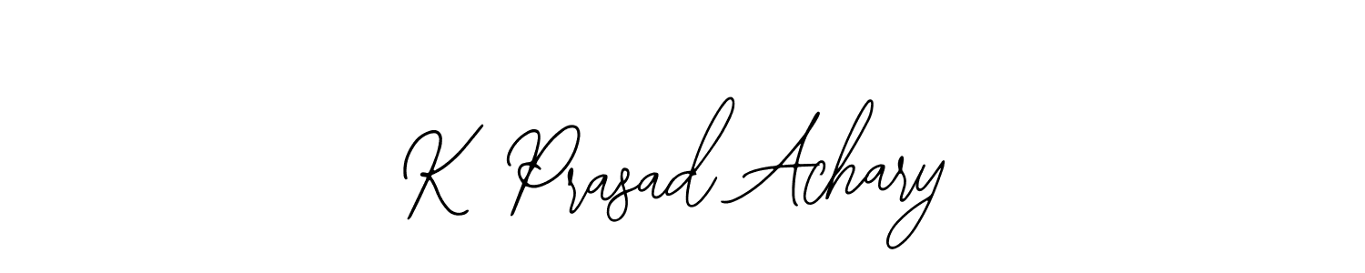 The best way (Bearetta-2O07w) to make a short signature is to pick only two or three words in your name. The name K Prasad Achary include a total of six letters. For converting this name. K Prasad Achary signature style 12 images and pictures png