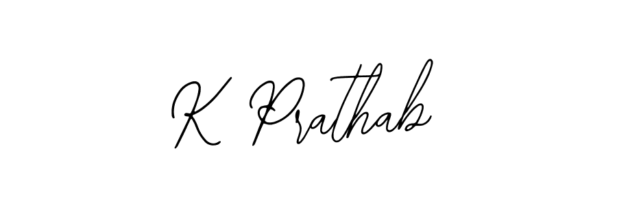 You should practise on your own different ways (Bearetta-2O07w) to write your name (K Prathab) in signature. don't let someone else do it for you. K Prathab signature style 12 images and pictures png