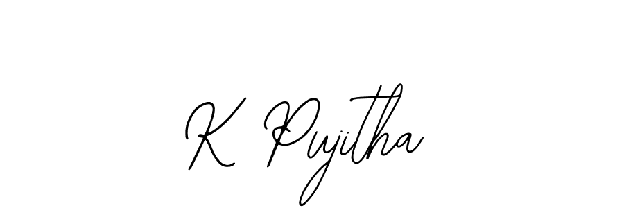 Make a beautiful signature design for name K Pujitha. With this signature (Bearetta-2O07w) style, you can create a handwritten signature for free. K Pujitha signature style 12 images and pictures png