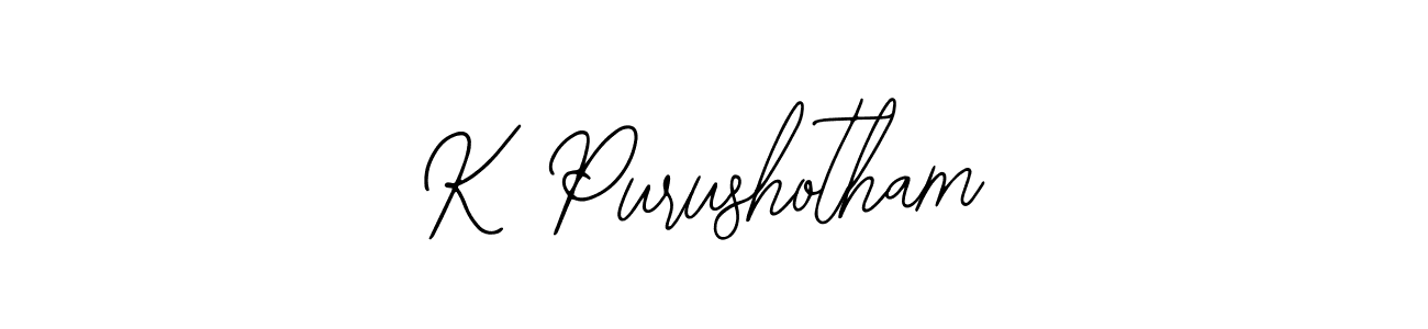 How to make K Purushotham name signature. Use Bearetta-2O07w style for creating short signs online. This is the latest handwritten sign. K Purushotham signature style 12 images and pictures png