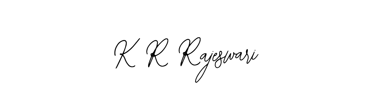 You should practise on your own different ways (Bearetta-2O07w) to write your name (K R Rajeswari) in signature. don't let someone else do it for you. K R Rajeswari signature style 12 images and pictures png